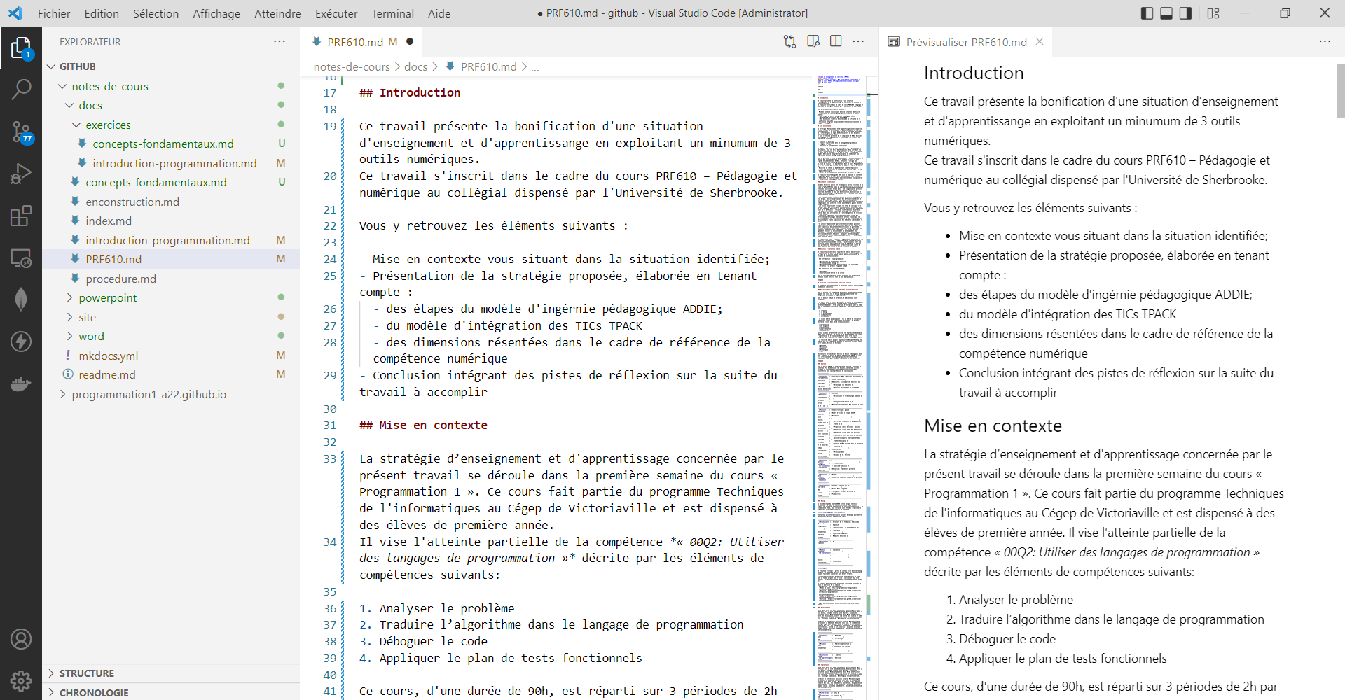 Prévisualisation Visual Studio Code